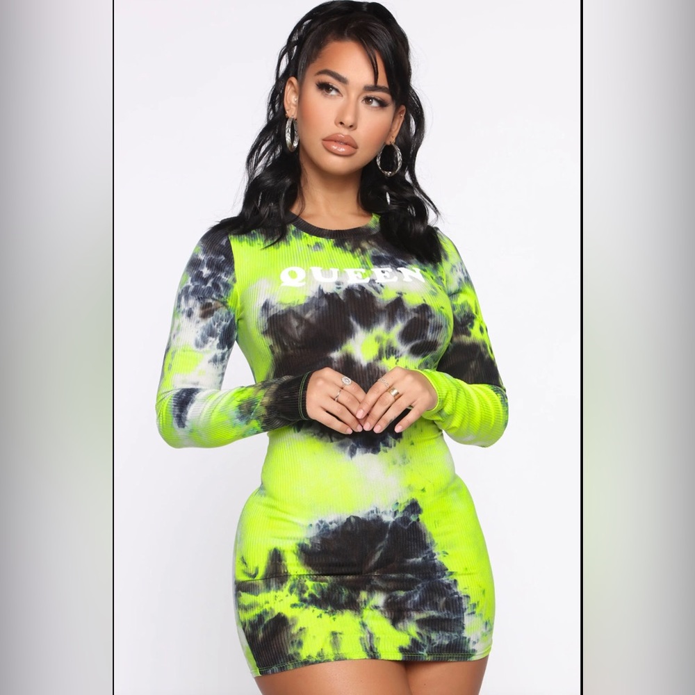 Fashion Nova Queen Tie Dye Mini Dress XS